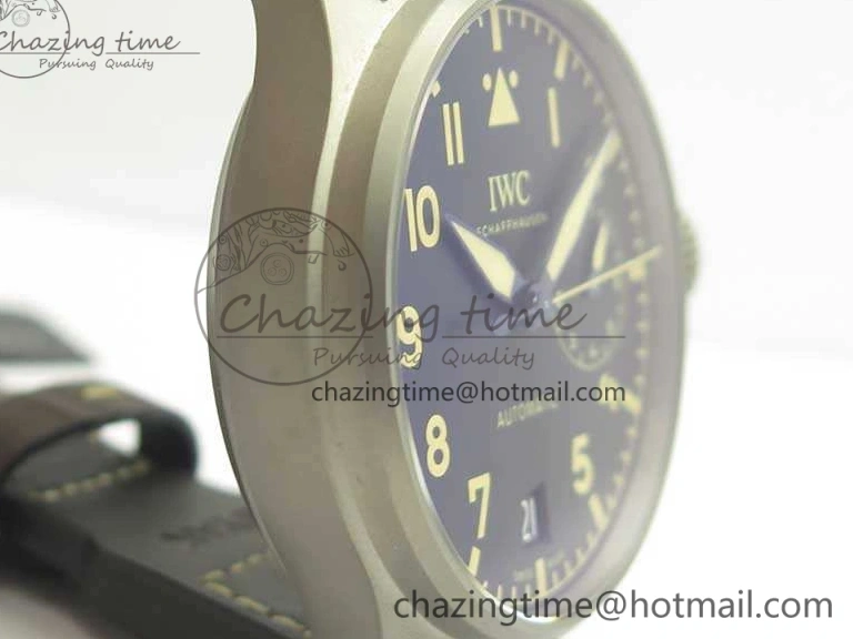 MIROTIME 0228 Big Pilot IW501004 Titanium ZF 1:1 Best Edition Black Dial On Brown Leather Strap A ZeroBulk 7212